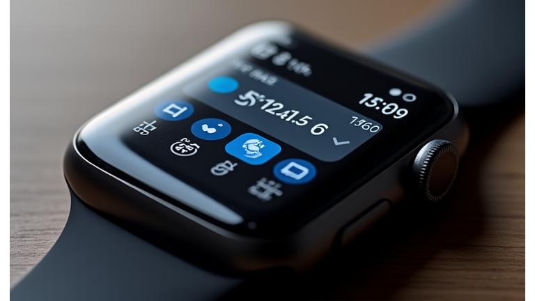 スマートウォッチのカスタムOSのミニマリストUI